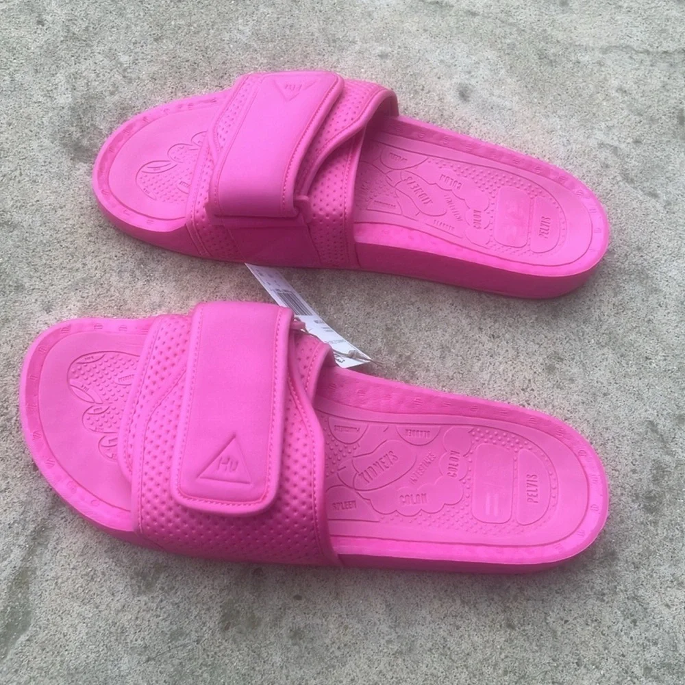 Adidas x Pharrell Williams Chanceletas HU Men's Pink Slip on Slides Size 11 NWT